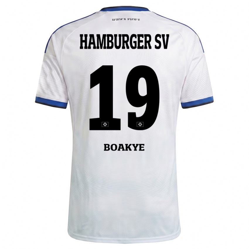 נשים Jeremiah Boakye #19 לבן שחור כחול ג'רזי ביתית 2026/27 חולצה קצרה