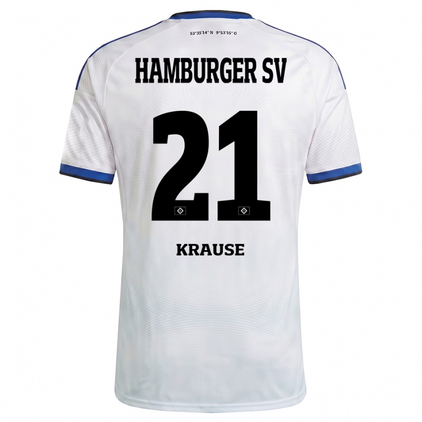נשים Fiete Krause #21 לבן שחור כחול ג'רזי ביתית 2026/27 חולצה קצרה