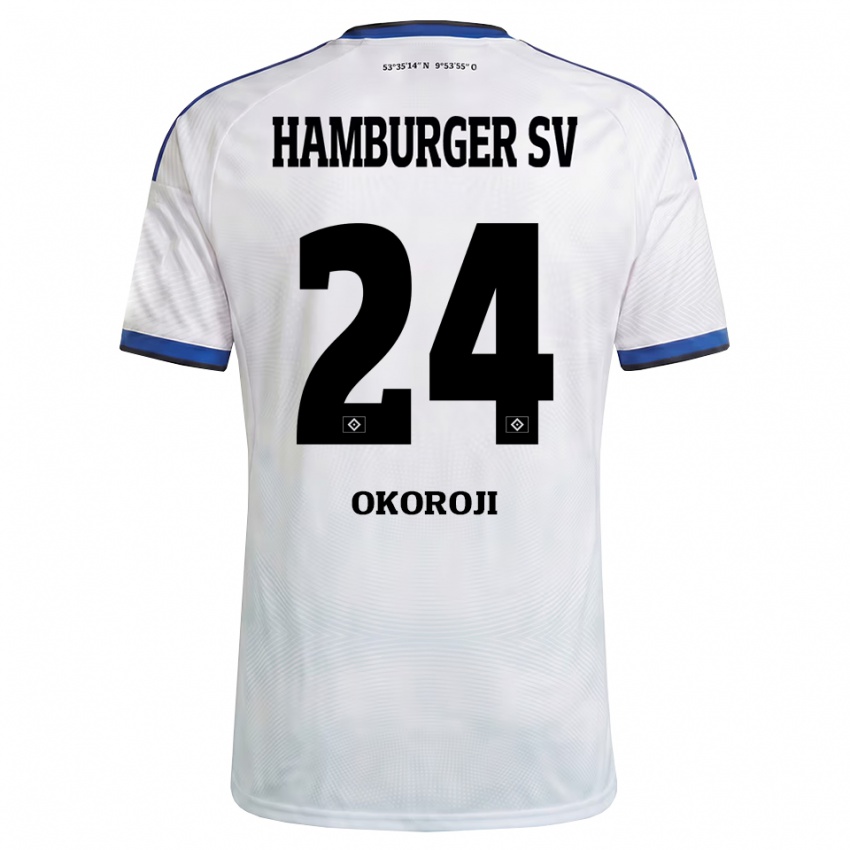 נשים Chamal Okoroji #24 לבן שחור כחול ג'רזי ביתית 2026/27 חולצה קצרה