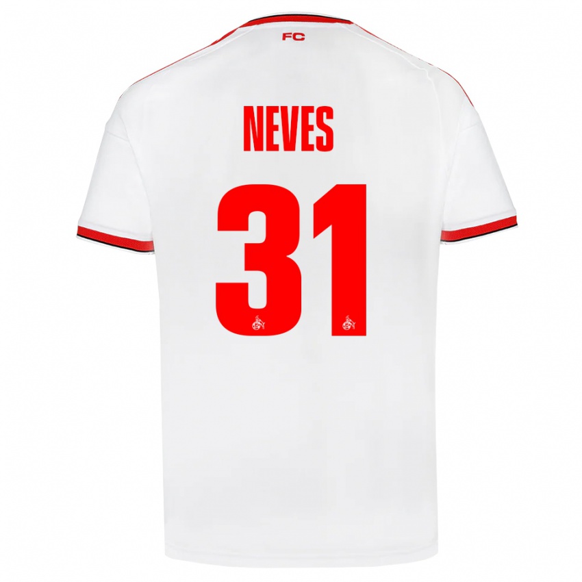 נשים Gil Neves #31 לבן אדום שחור ג'רזי ביתית 2026/27 חולצה קצרה