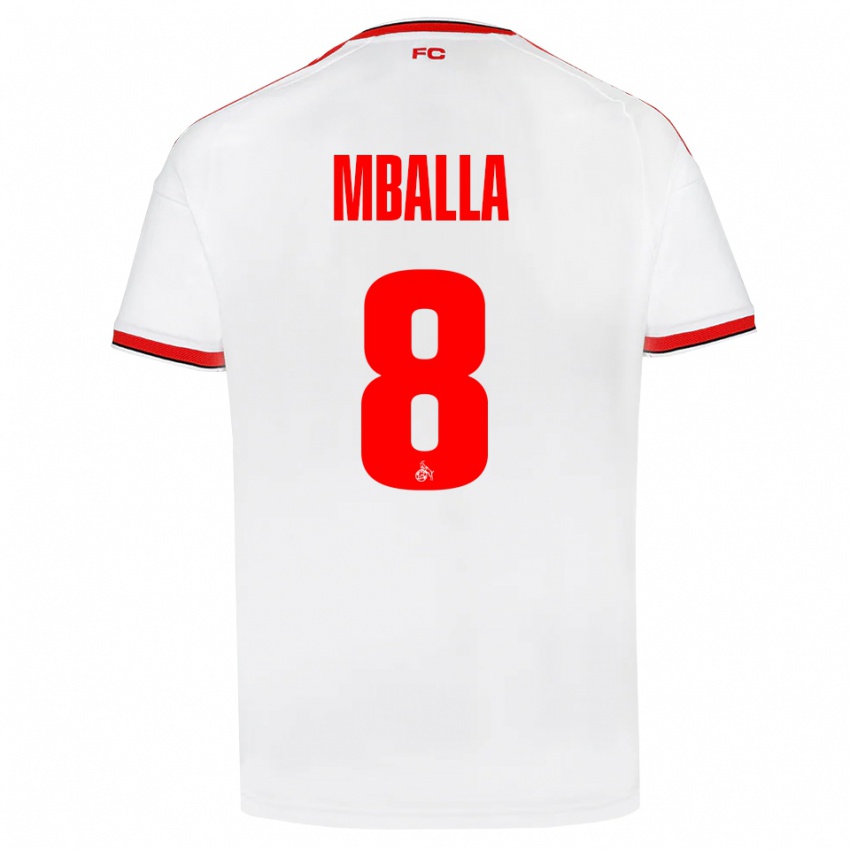 נשים Loiks Mballa #8 לבן אדום שחור ג'רזי ביתית 2026/27 חולצה קצרה