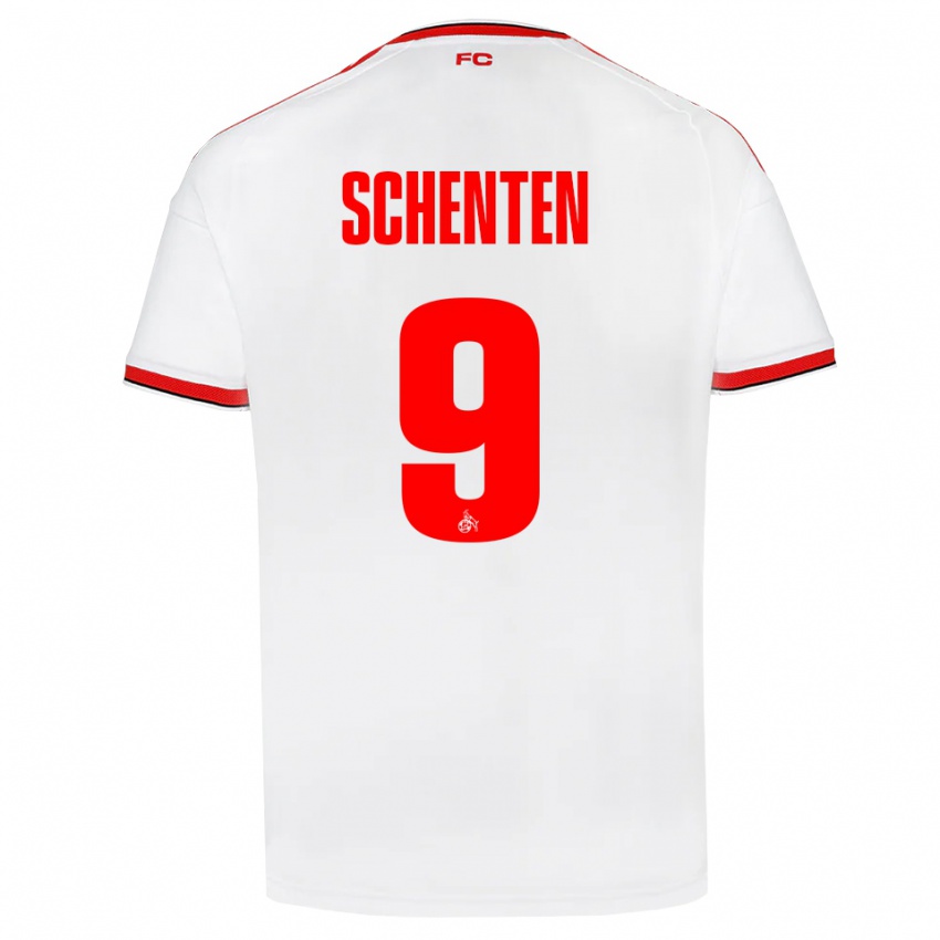 נשים Fynn Schenten #9 לבן אדום שחור ג'רזי ביתית 2026/27 חולצה קצרה