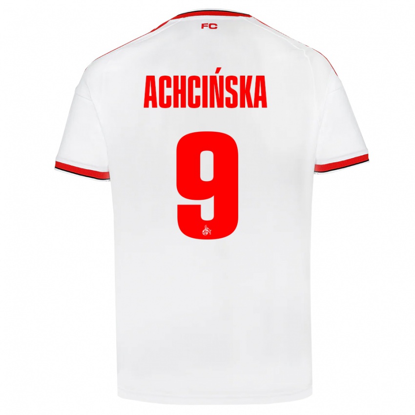 נשים Adriana Achcińska #9 לבן אדום שחור ג'רזי ביתית 2026/27 חולצה קצרה