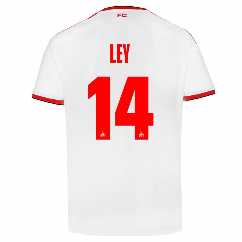 נשים Benjamin Ley #14 לבן אדום שחור ג'רזי ביתית 2026/27 חולצה קצרה