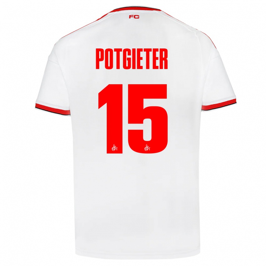 נשים Jaylen Potgieter #15 לבן אדום שחור ג'רזי ביתית 2026/27 חולצה קצרה
