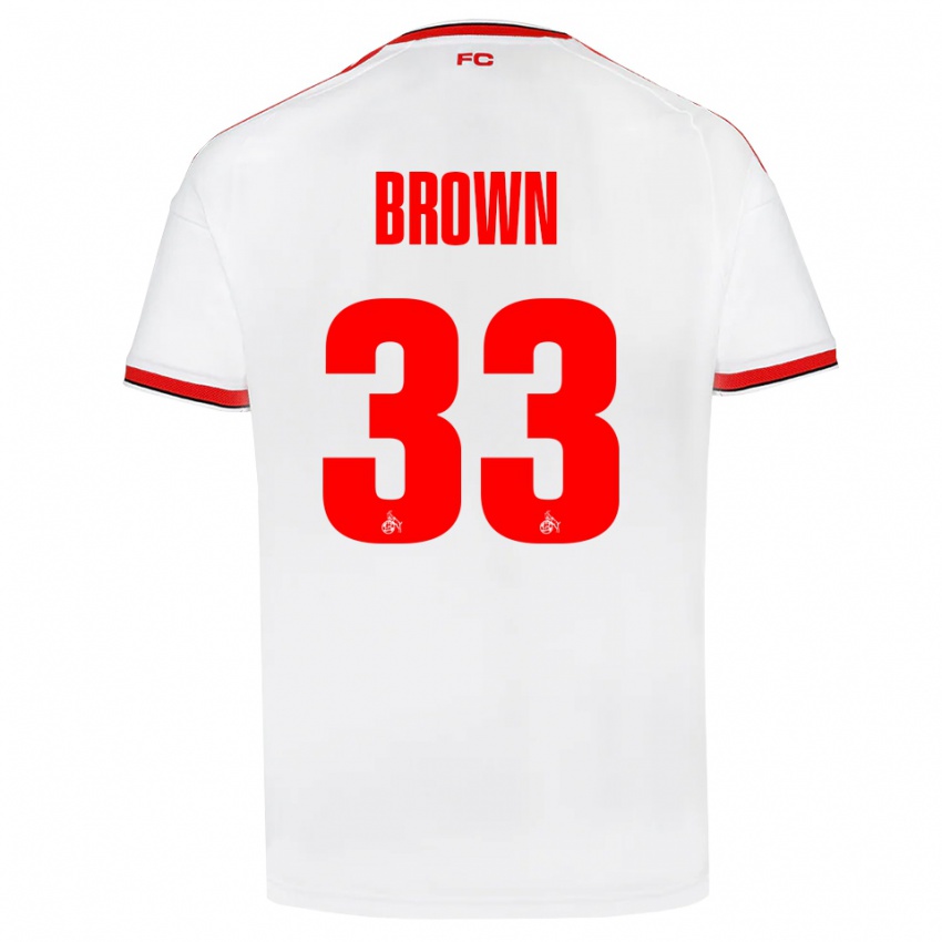 נשים Evan Brown #33 לבן אדום שחור ג'רזי ביתית 2026/27 חולצה קצרה