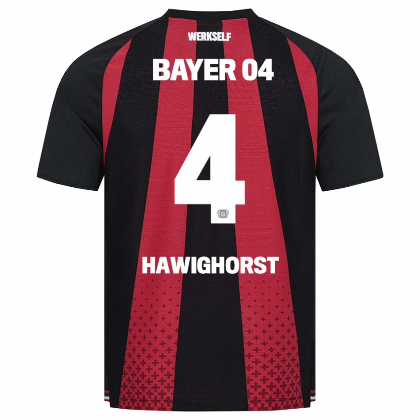 נשים Ben Hawighorst #4 שחור לבן אדום ג'רזי ביתית 2026/27 חולצה קצרה