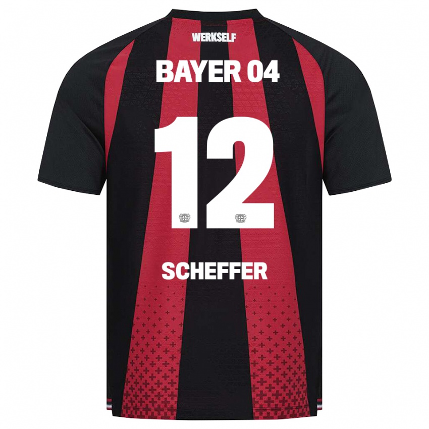נשים Dani Scheffer #12 שחור לבן אדום ג'רזי ביתית 2026/27 חולצה קצרה