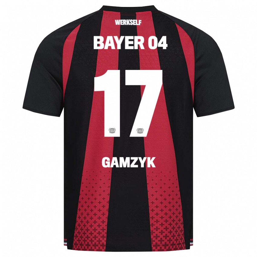 נשים Andriy Gamzyk #17 שחור לבן אדום ג'רזי ביתית 2026/27 חולצה קצרה
