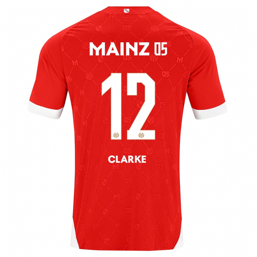 נשים Sarah Clarke #12 אדום לבן ג'רזי ביתית 2026/27 חולצה קצרה