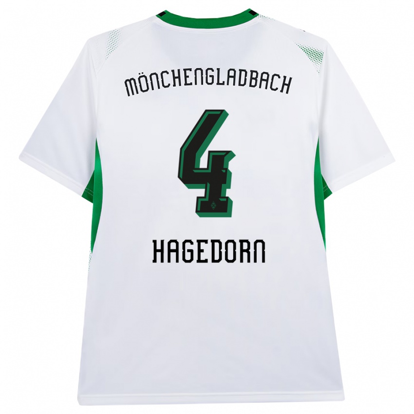 נשים Niels Hagedorn #4 לבן שחור ירוק ג'רזי ביתית 2026/27 חולצה קצרה