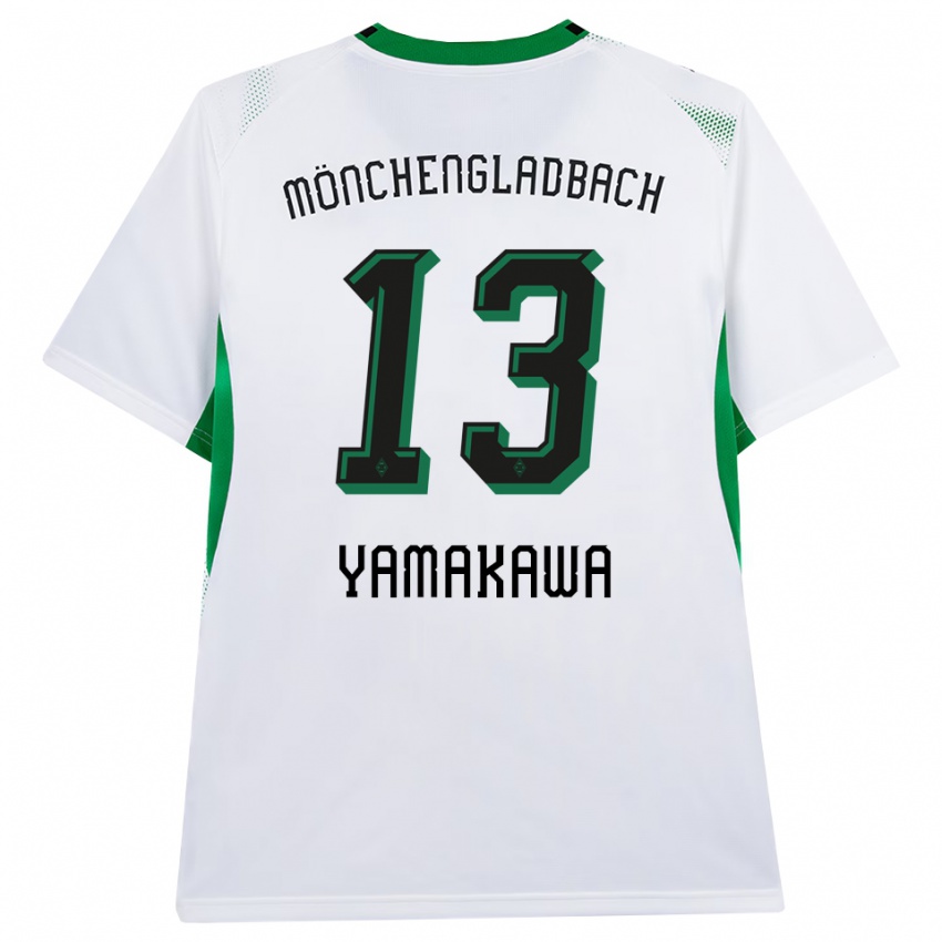 נשים Shinnosuke Yamakawa #13 לבן שחור ירוק ג'רזי ביתית 2026/27 חולצה קצרה