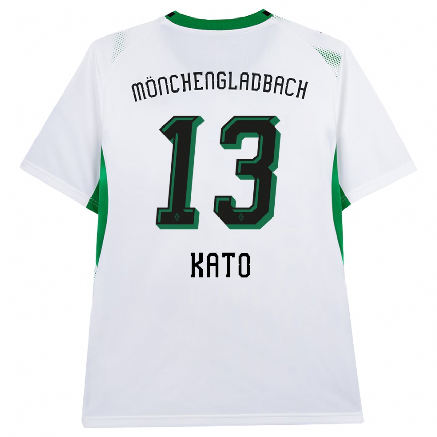 נשים Mizuho Kato #13 לבן שחור ירוק ג'רזי ביתית 2026/27 חולצה קצרה