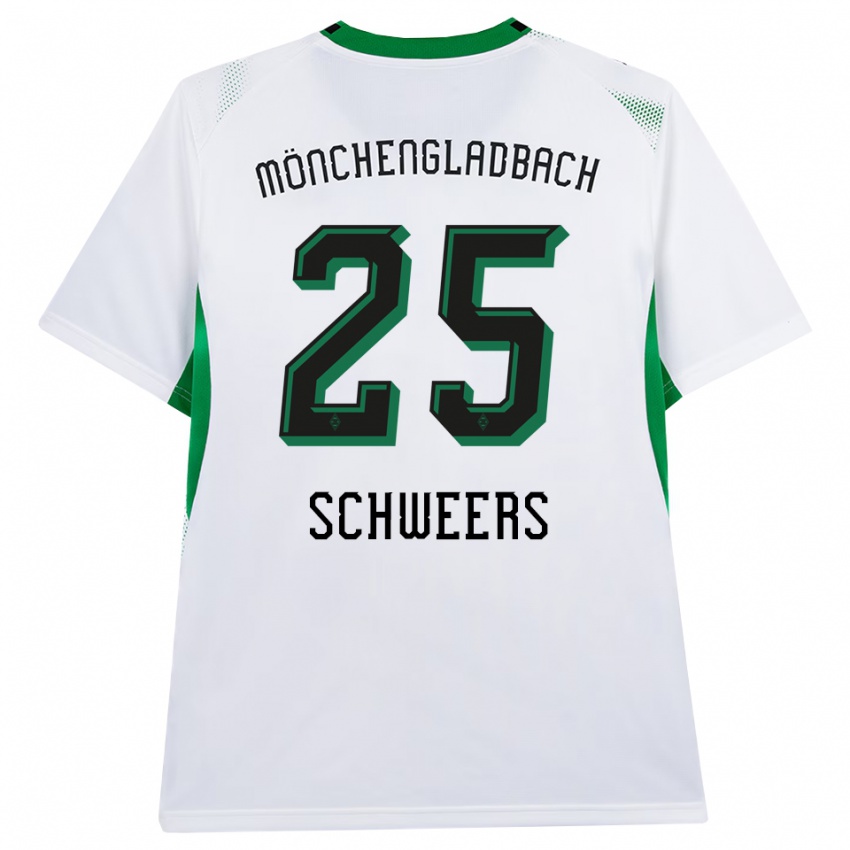 נשים Lion Schweers #25 לבן שחור ירוק ג'רזי ביתית 2026/27 חולצה קצרה