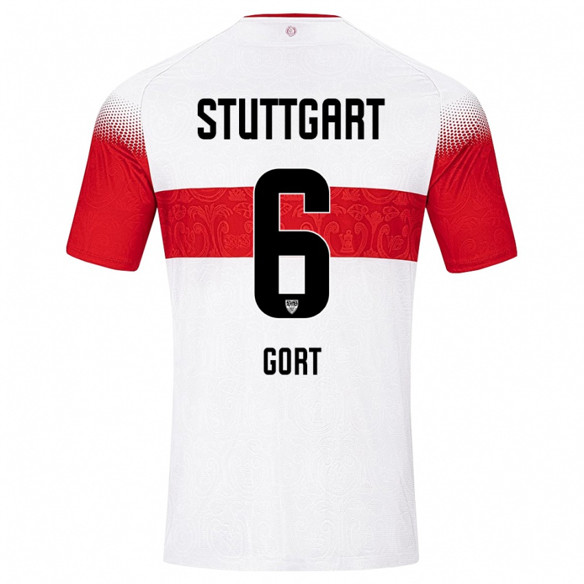 נשים Felix Gort #6 לבן אדום צהוב ג'רזי ביתית 2026/27 חולצה קצרה