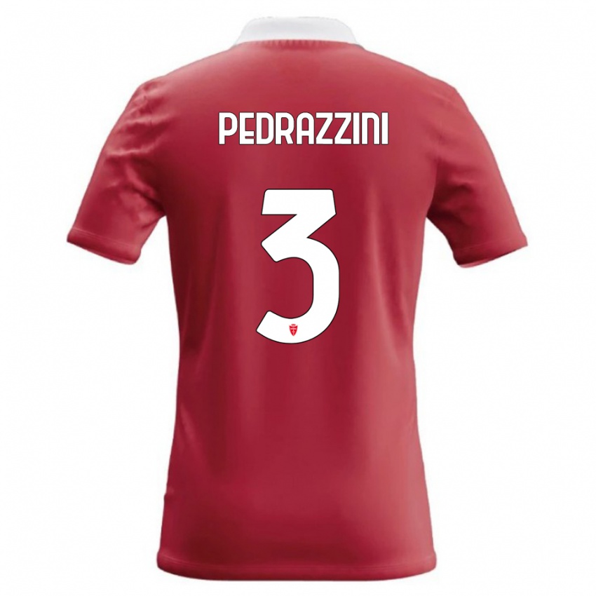 נשים Carlo Pedrazzini #3 אדום לבן ג'רזי ביתית 2026/27 חולצה קצרה