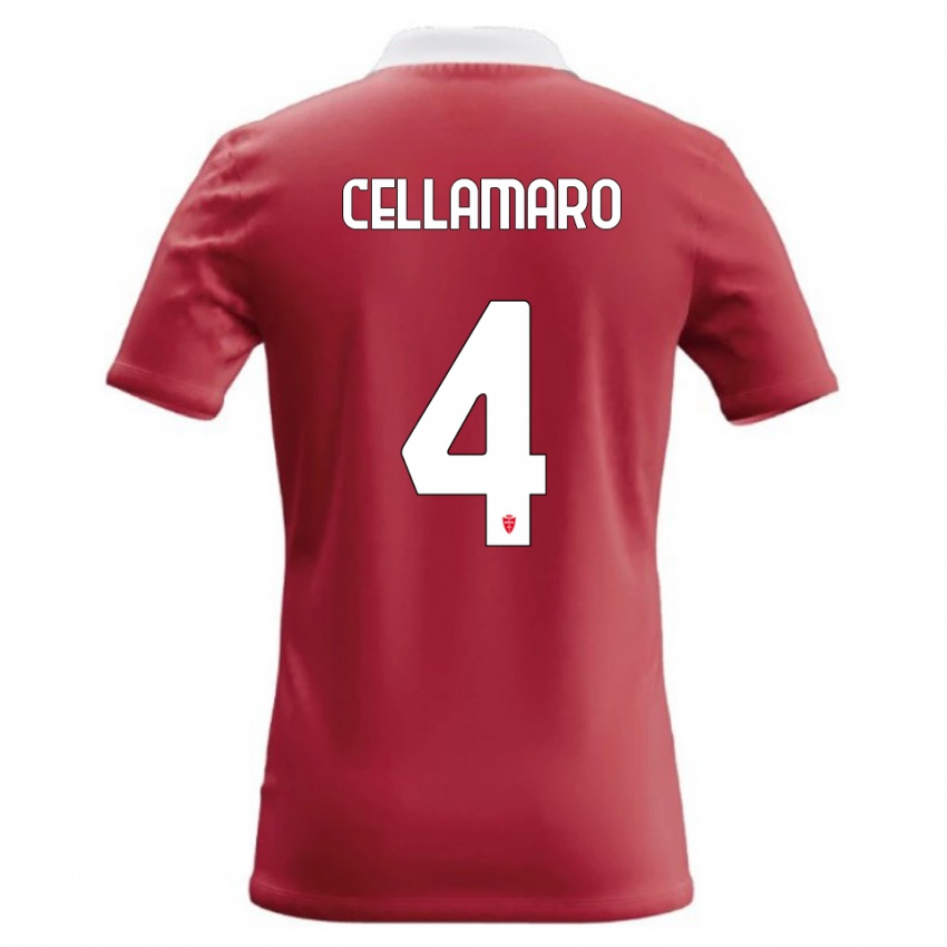 נשים Simone Cellamaro #4 אדום לבן ג'רזי ביתית 2026/27 חולצה קצרה נשים Simone Cellamaro #4 אדום לבן ג'רזי ביתית 2026/27 חולצה קצרה