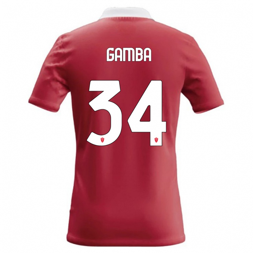 נשים Alberto Gamba #34 אדום לבן ג'רזי ביתית 2026/27 חולצה קצרה