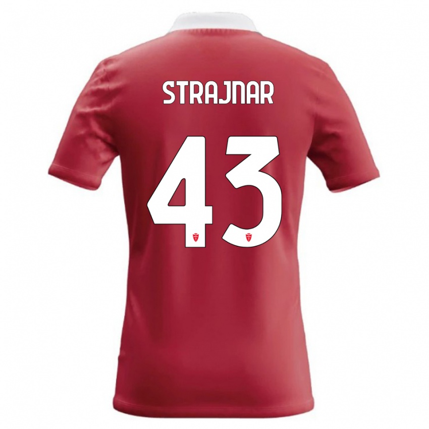 נשים Aljaz Strajnar #43 אדום לבן ג'רזי ביתית 2026/27 חולצה קצרה