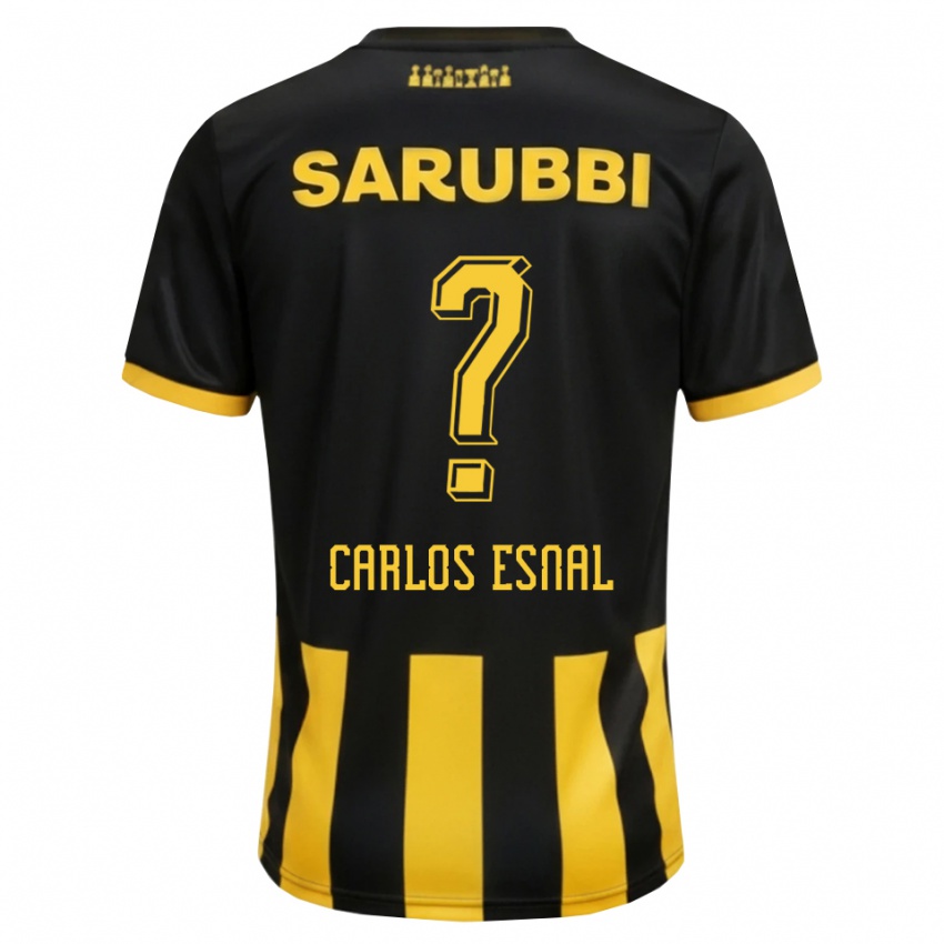 נשים Carlos Esnal #0 שחור צהוב ג'רזי ביתית 2026/27 חולצה קצרה