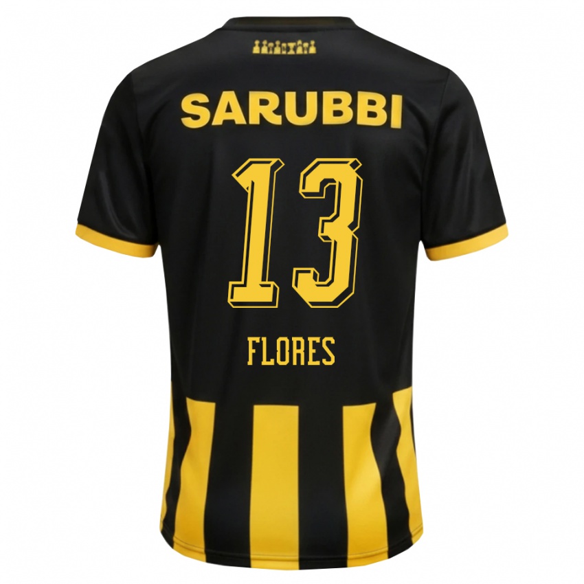 נשים Dilan Flores #13 שחור צהוב ג'רזי ביתית 2026/27 חולצה קצרה