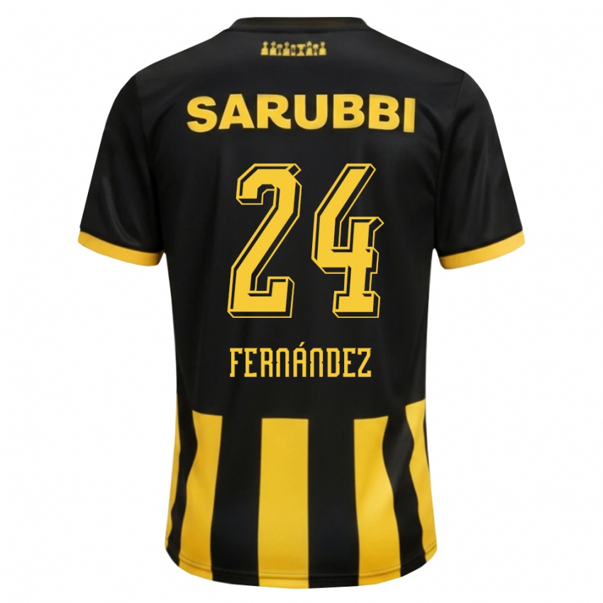 נשים Faustino Fernández #24 שחור צהוב ג'רזי ביתית 2026/27 חולצה קצרה