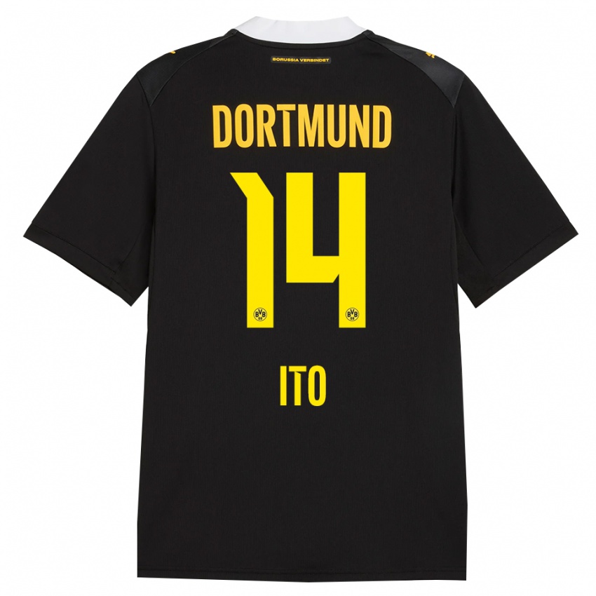 נשים שרה איטו #14 שחור אדום צהוב הרחק ג'רזי 2026/27 חולצה קצרה