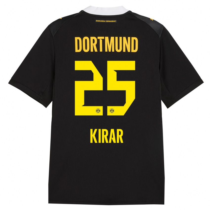 נשים Emre Kirar #25 שחור אדום צהוב הרחק ג'רזי 2026/27 חולצה קצרה