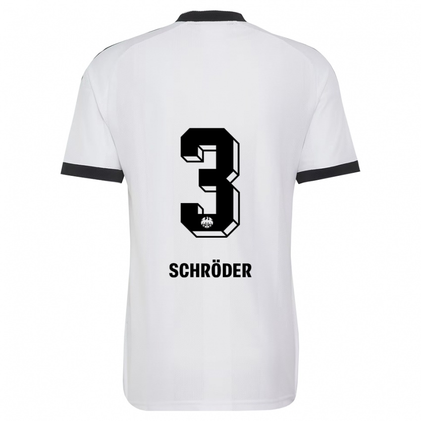 נשים Finn Schröder #3 שחור לבן הרחק ג'רזי 2026/27 חולצה קצרה