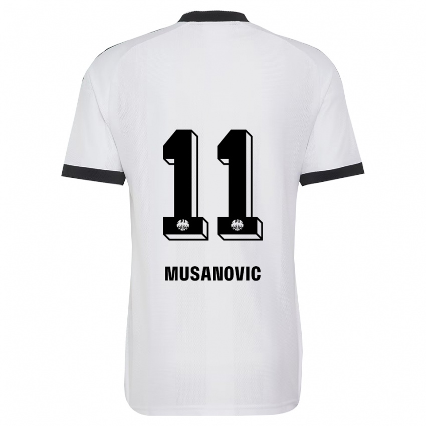 נשים Haris Musanovic #11 שחור לבן הרחק ג'רזי 2026/27 חולצה קצרה