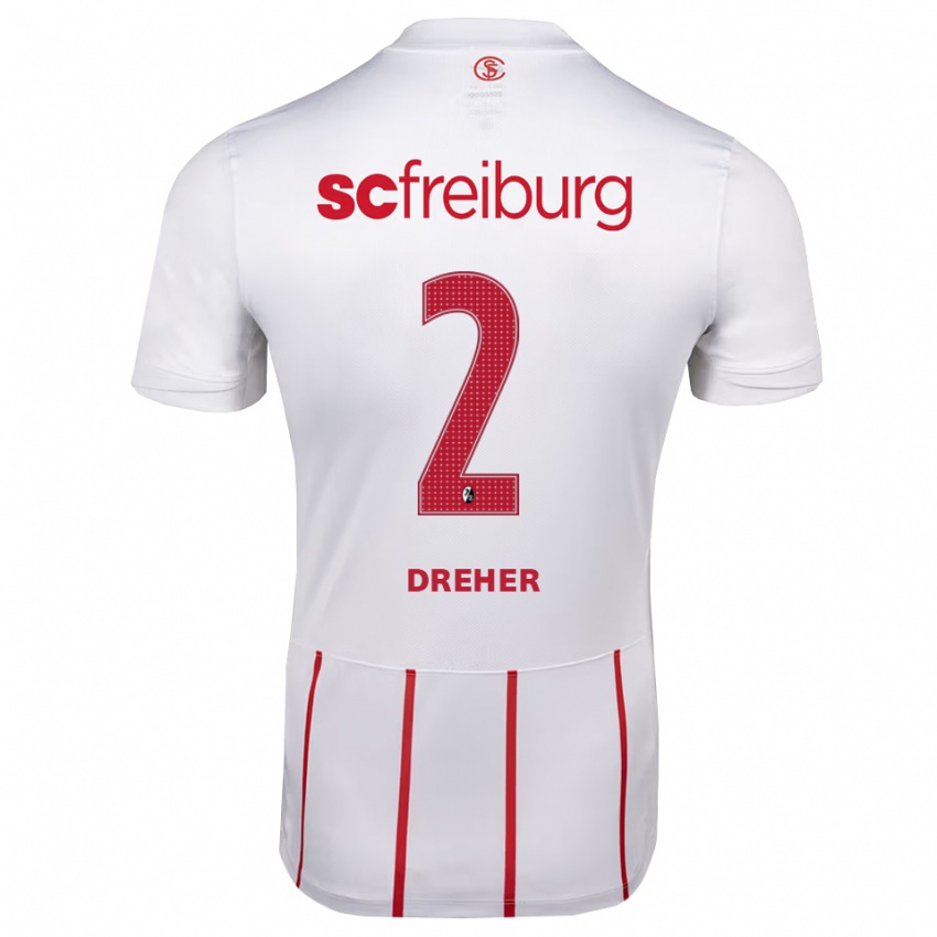 נשים Cedric Dreher #2 לבן אדום צהוב הרחק ג'רזי 2026/27 חולצה קצרה