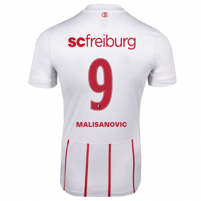 נשים Darko Malisanovic #9 לבן אדום צהוב הרחק ג'רזי 2026/27 חולצה קצרה