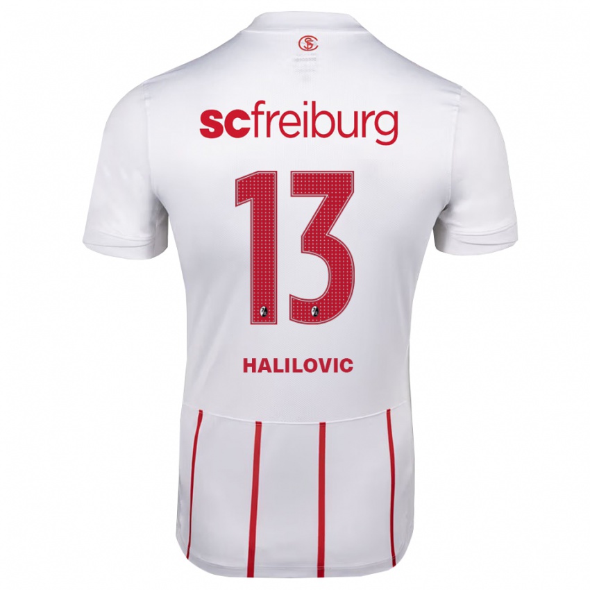 נשים Anel Halilovic #13 לבן אדום צהוב הרחק ג'רזי 2026/27 חולצה קצרה