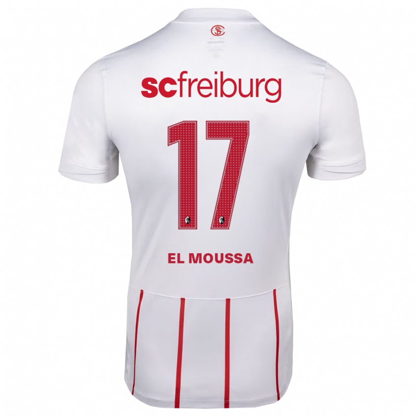 נשים Barack El Moussa #17 לבן אדום צהוב הרחק ג'רזי 2026/27 חולצה קצרה