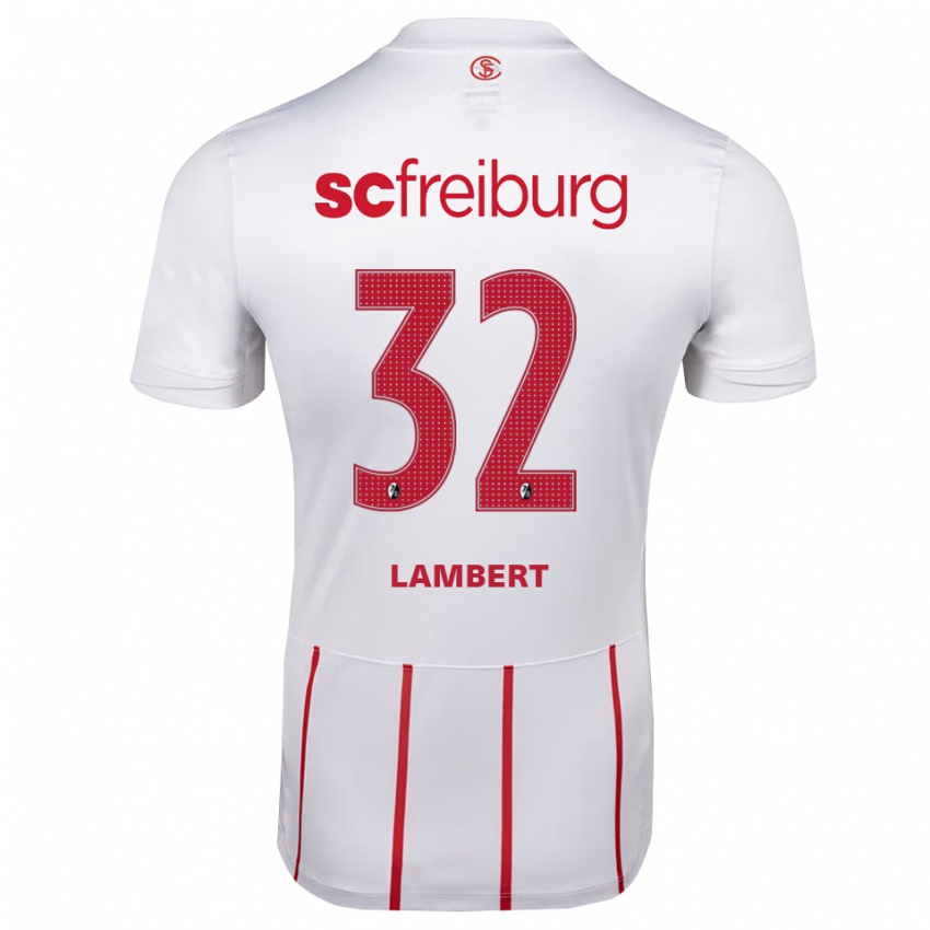 נשים Gabrielle Lambert #32 לבן אדום צהוב הרחק ג'רזי 2026/27 חולצה קצרה
