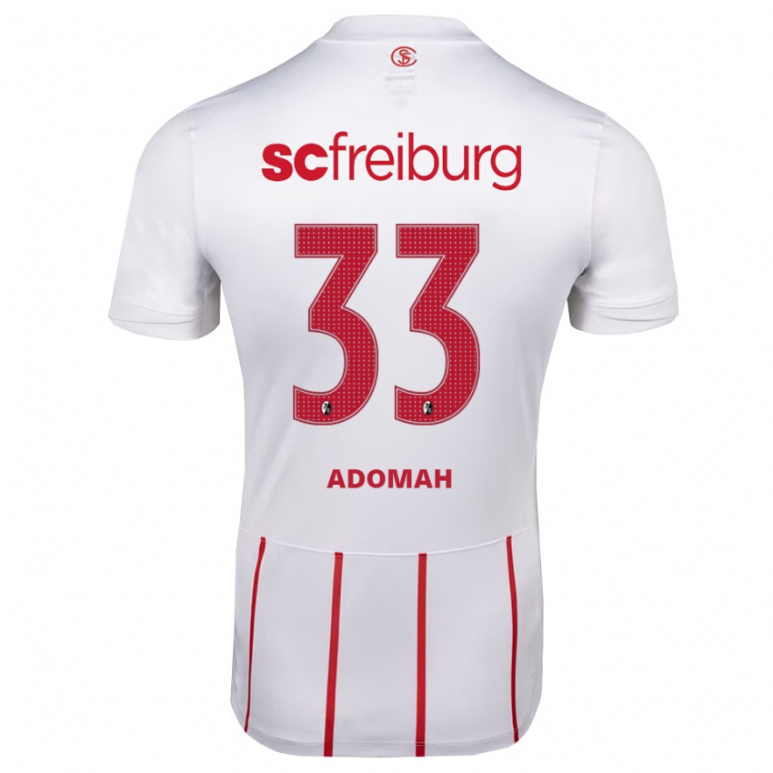 נשים Bismark Adomah #33 לבן אדום צהוב הרחק ג'רזי 2026/27 חולצה קצרה