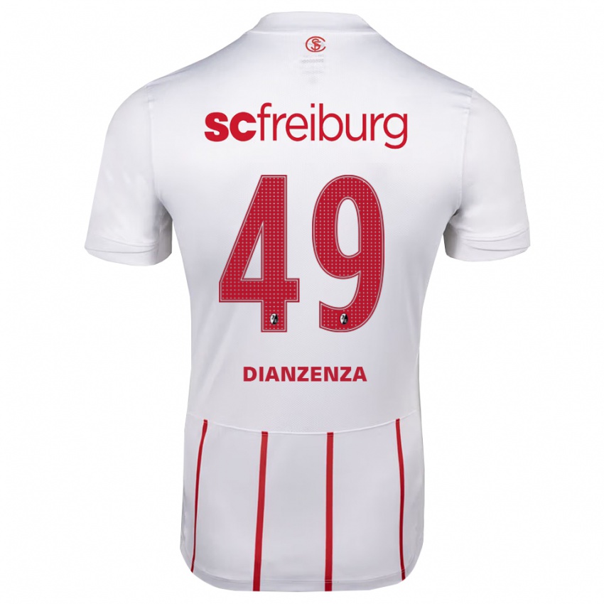 נשים Chrisdy Dianzenza-Nkoussou #49 לבן אדום צהוב הרחק ג'רזי 2026/27 חולצה קצרה