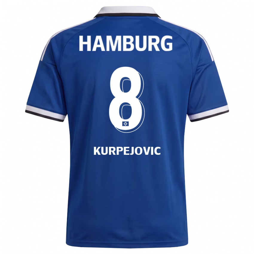 נשים Emin Kurpejovic #8 לבן כחול הרחק ג'רזי 2026/27 חולצה קצרה