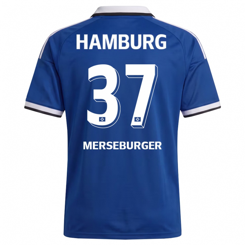 נשים Dominik Merseburger #37 לבן כחול הרחק ג'רזי 2026/27 חולצה קצרה