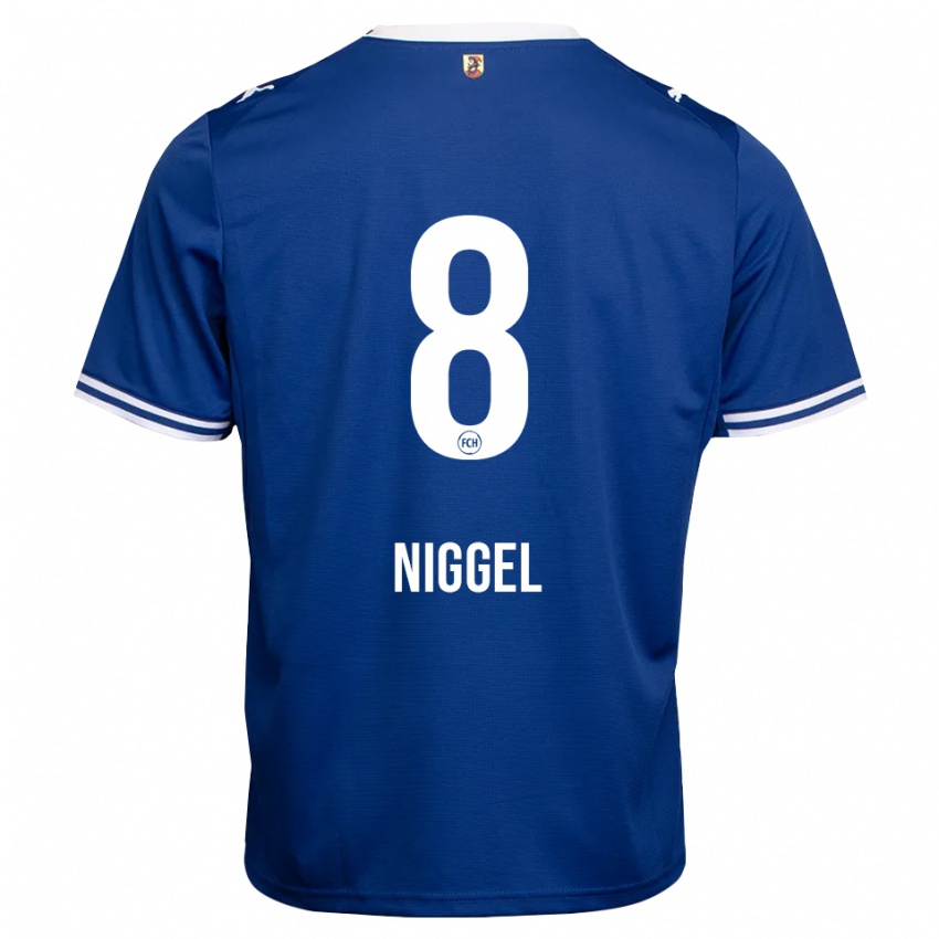 נשים Henrik Niggel #8 כחול מלכותי לבן הרחק ג'רזי 2026/27 חולצה קצרה