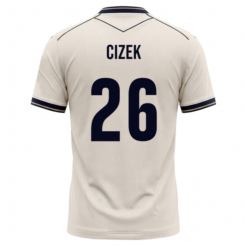 נשים Krystof Cizek #26 לבן מבריק כחול דיו הרחק ג'רזי 2026/27 חולצה קצרה
