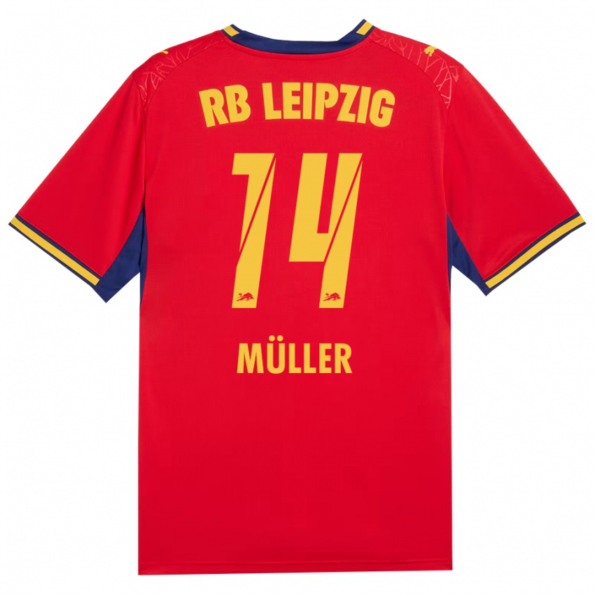 נשים Hannes Müller #14 כחול מלכותי צהוב אדום הרחק ג'רזי 2026/27 חולצה קצרה