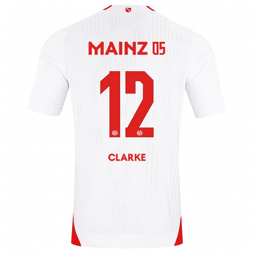 נשים Sarah Clarke #12 לבן אדום צהוב הרחק ג'רזי 2026/27 חולצה קצרה
