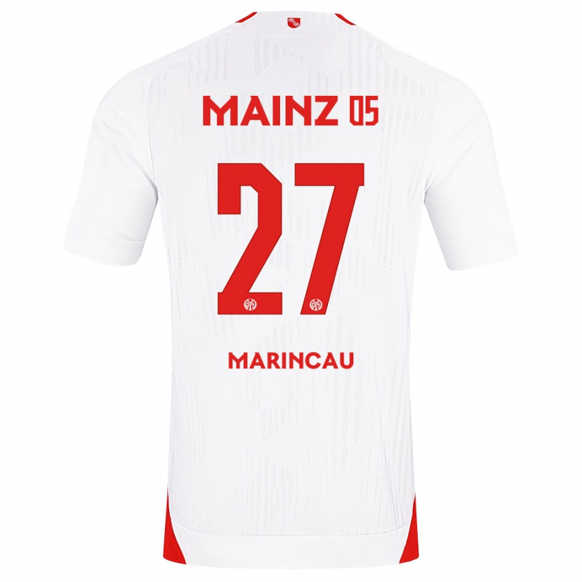 נשים Emanuel Marincău #27 לבן אדום צהוב הרחק ג'רזי 2026/27 חולצה קצרה