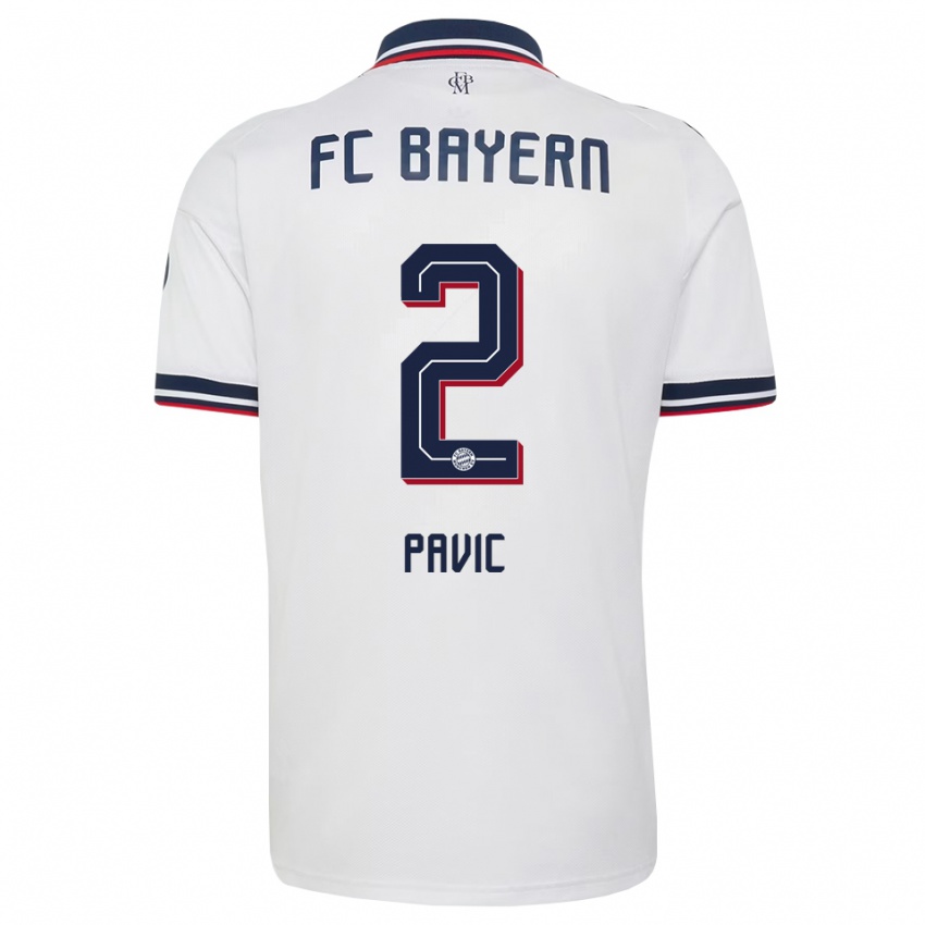 נשים Filip Pavic #2 אפור אדום לבן הרחק ג'רזי 2026/27 חולצה קצרה
