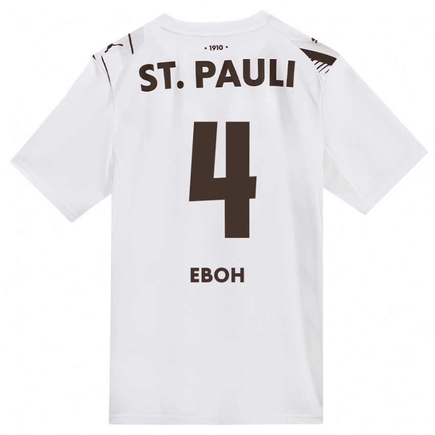 נשים Emmanuel Eboh #4 קפה לבן אדום הרחק ג'רזי 2026/27 חולצה קצרה