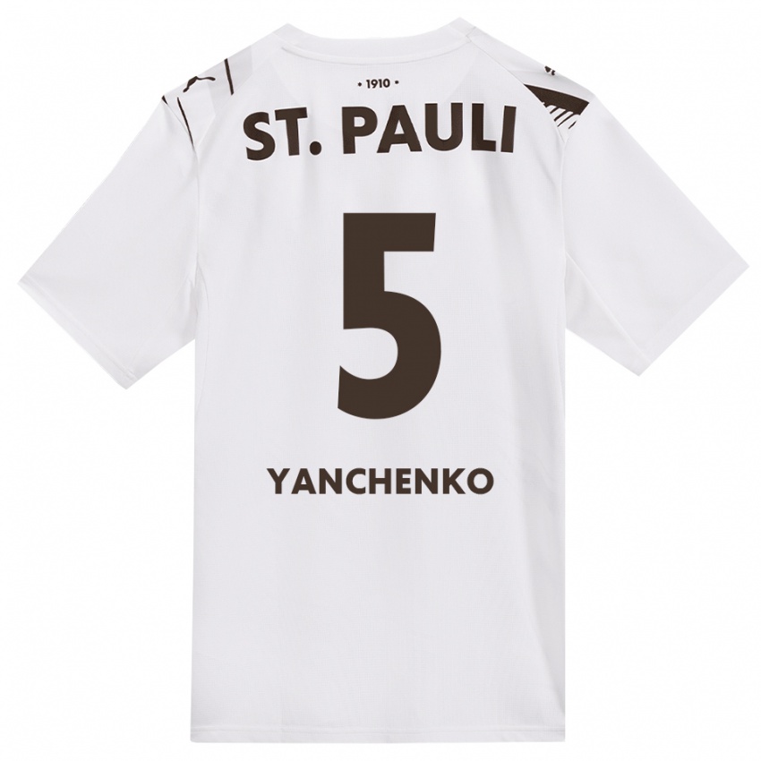 נשים Alla Yanchenko #5 קפה לבן אדום הרחק ג'רזי 2026/27 חולצה קצרה