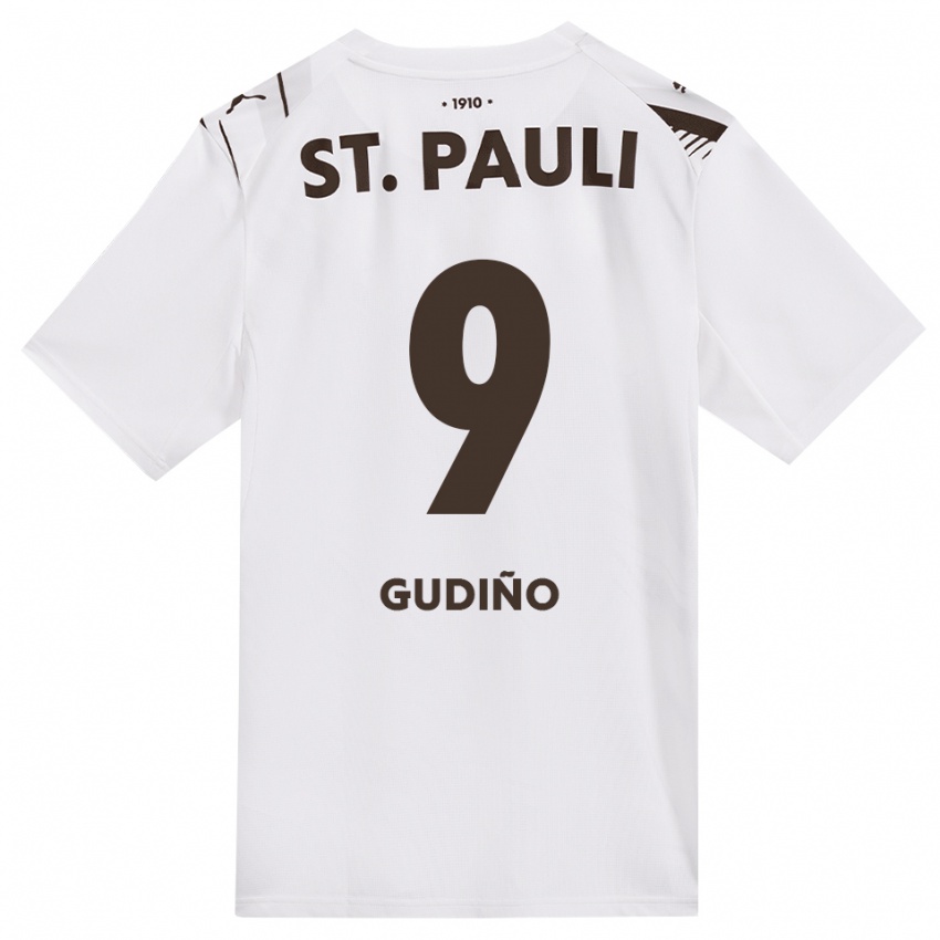 נשים Alberto Gudiño #9 קפה לבן אדום הרחק ג'רזי 2026/27 חולצה קצרה