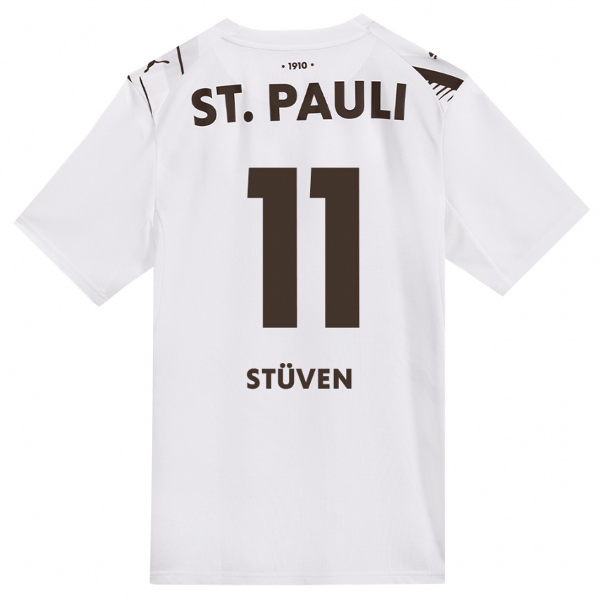 נשים Max Stüven #11 קפה לבן אדום הרחק ג'רזי 2026/27 חולצה קצרה