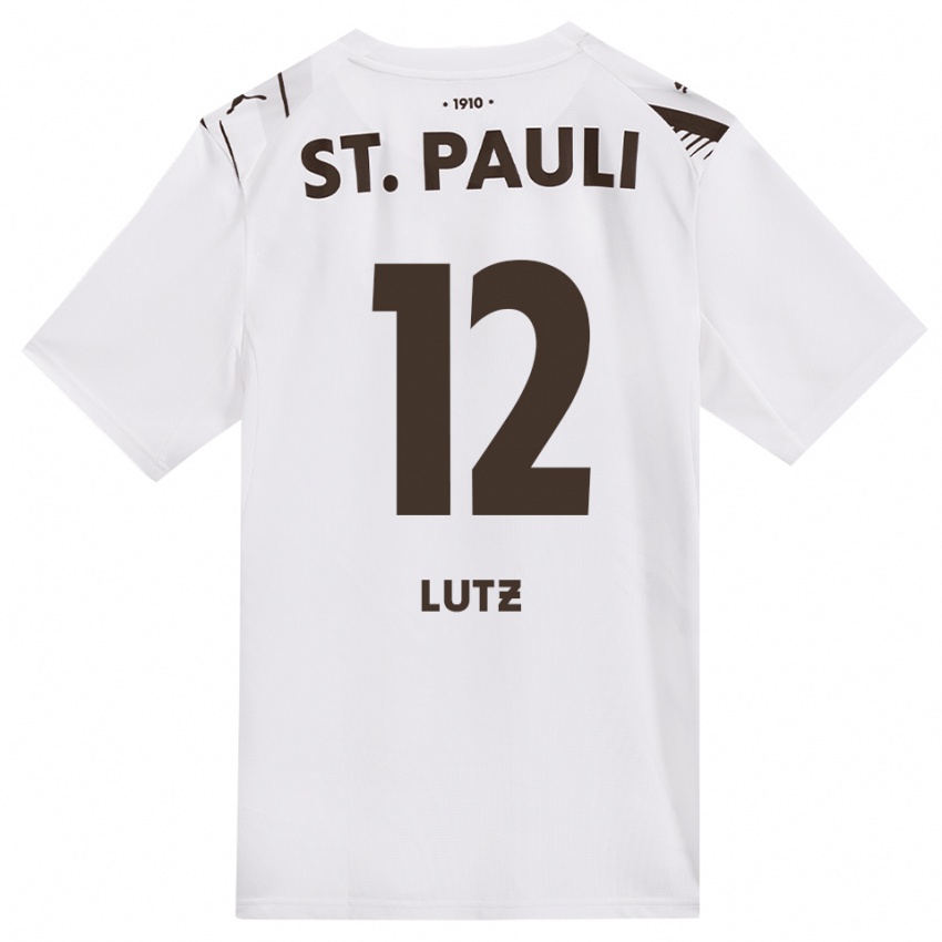 נשים Josefin Lutz #12 קפה לבן אדום הרחק ג'רזי 2026/27 חולצה קצרה